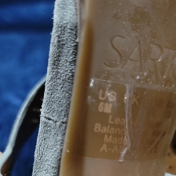 SARTO By Franco Sarto Grey Perforated Block Heel Sandals - Picture 6 of 9